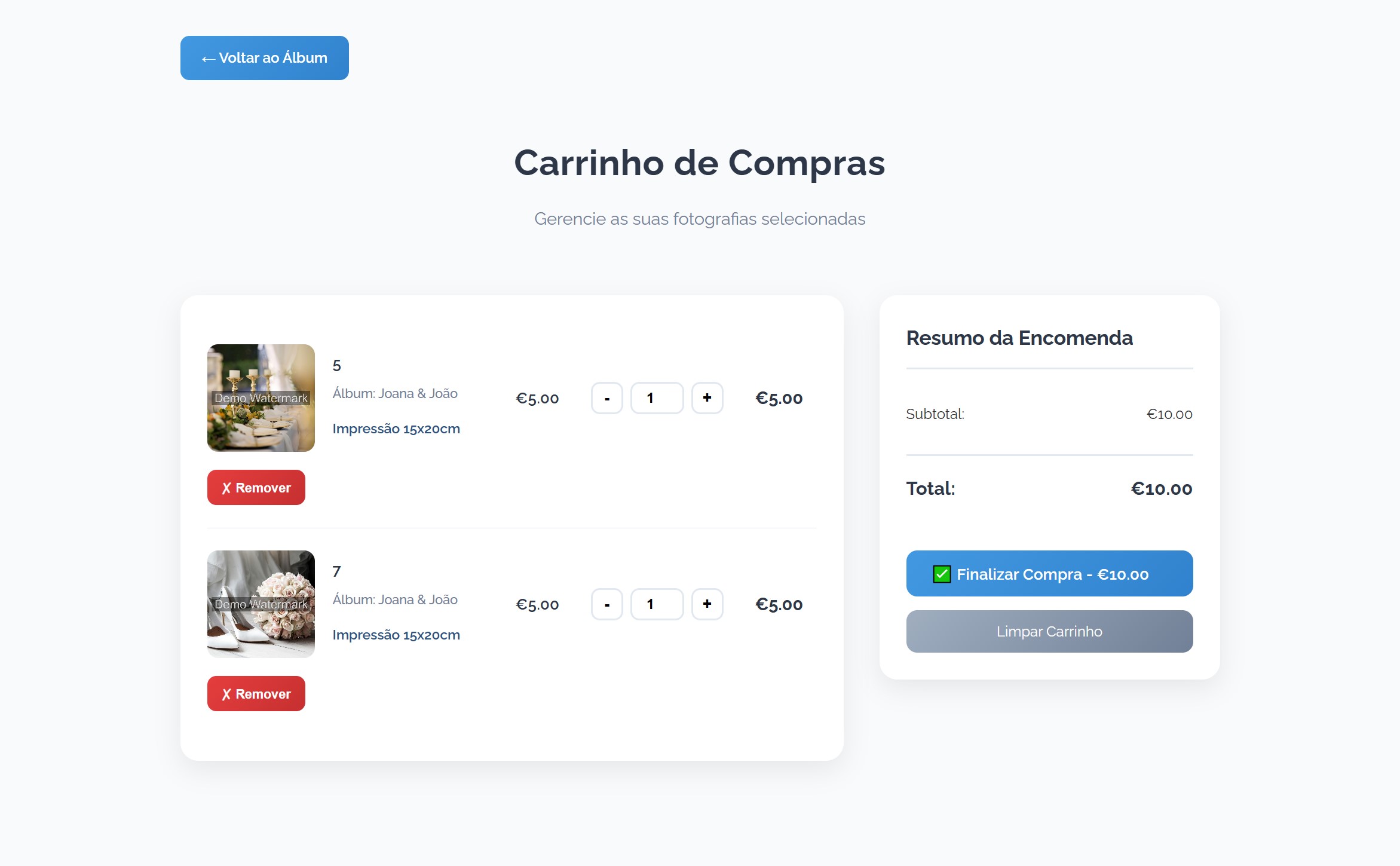 Shopping Cart Interface